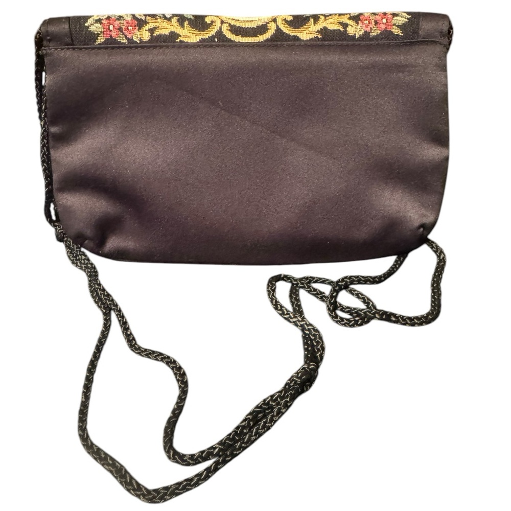 Vintage Floral Tapestry Shoulder Bag Black - Picture 6 of 9